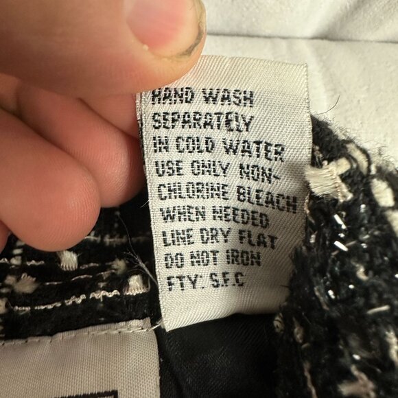 Keren Hart Womens Tweed Button-Up Jacket - Black & White - Size L - Picture 5 of 5